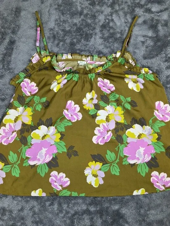 Aerie Floral Tank Top Women's Large Multicolor Sleeveless Pullover Boho Casual - Picture 3 of 10